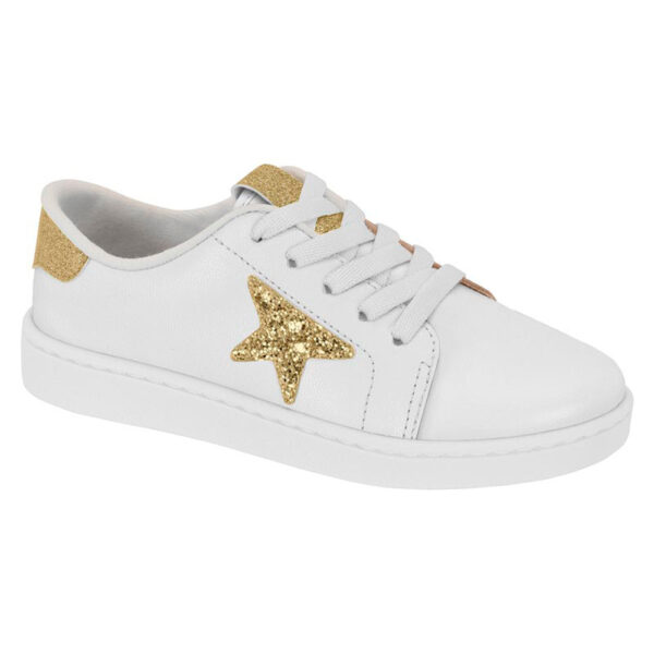 Zapato de niña Molekinha 2574-104 blanco-dorado