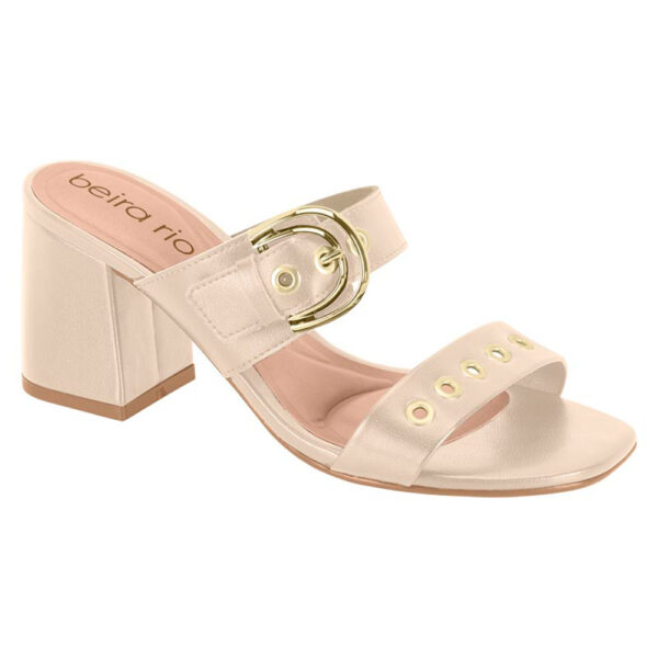 Sandalia de taco Beira Rio 8436-236 crema