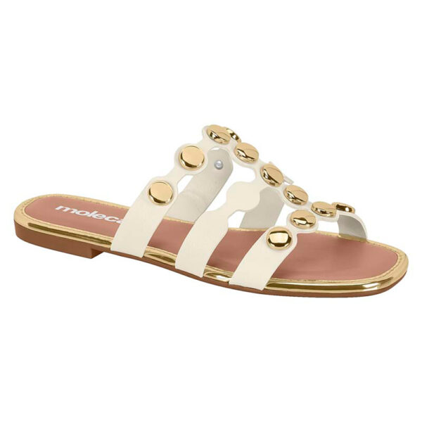 Sandalia Moleca 5435-549 blanco off-dorado
