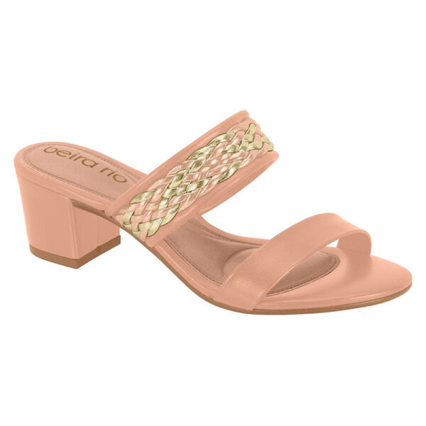 Sandalia de taco Beira Rio 8246-1209 nude-oro rosado-dorado