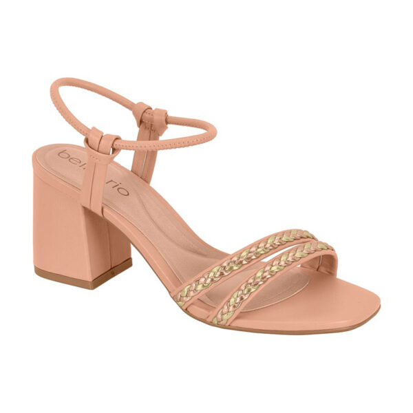 Sandalia de taco Beira Rio 8436-237 nude-oro rosado-dorado