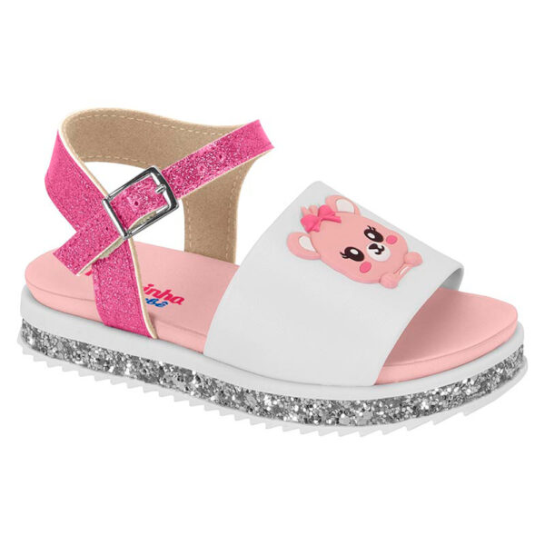 Sandalia Molekinha bebé 2724-116 blanco-rosa