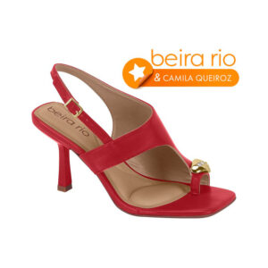 Sandalia de taco Beira Rio 8490-312 cereza