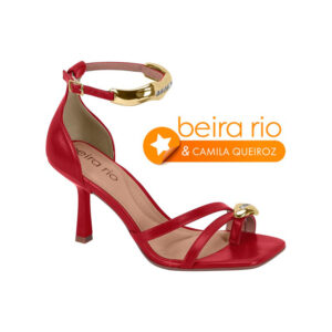 Sandalia de taco Beira Rio 8490-314 cereza