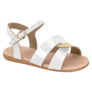 Sandalia de bebé Molekinha 2743-101 blanco-dorado