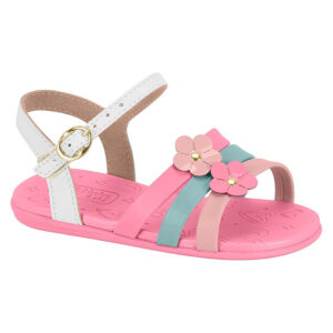 Sandalia de bebé Molekinha 2743-102 blanco-rosa-azul cielo