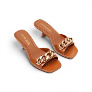 Sandalia de taco Petite Jolie PJ7434 dulce de leche