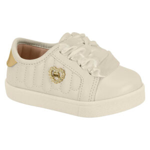 Zapato de niña pequeña Molekinha 2118-595 blanco off-dorado