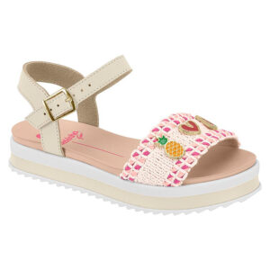 Sandalia de niña Molekinha 2305-1577 blanco off-pink-coral