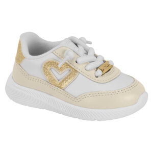 Zapato de niña pequeña Molekinha 2723-221 blanco-blanco off-dorado