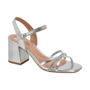 Sandalia de taco Beira Rio 8436-347 plata
