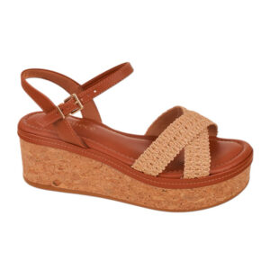 Sandalia de plataforma Bebece T4038-440 nuez pecan
