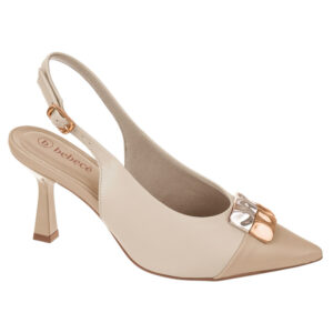 Zapato de taco destalonado Bebece T7041-706 avena-nude