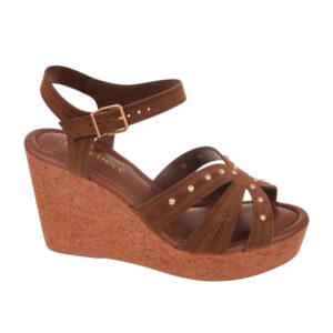 Sandalia de plataforma Bebece T9213-487 chocolate