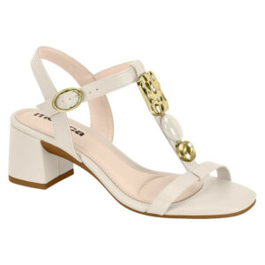 Sandalia de taco Moleca 5496-126 blanco off